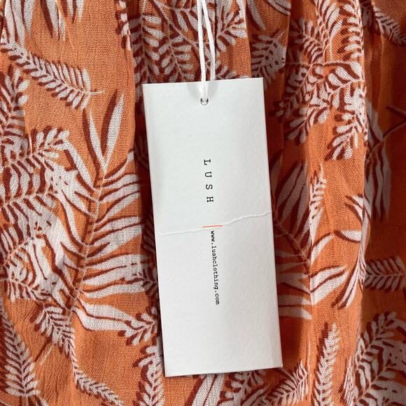 LUSH Dress Strapless Size Medium Maxi Ruffle Tiered Boutique Tropical Beach NWT - Picture 7 of 14